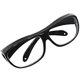 メガネ 型 ルーペ オーバーグラス 眼鏡の上から掛けられる 拡大鏡 眼鏡 1.6倍 1.8倍 (1.6倍1.8倍セット, ブラック)