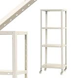 スマートラック NSTRK-424 幅45×奥行30×高さ124.5cm 4段 ホワイト 80㎏/全