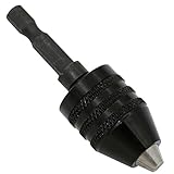Dolity インストール簡単　耐久　合金鋼製　3顎　0.3ｍｍ-6.5ｍｍ　ロッド付き　ドリルチャック　棒　電気ツール　アクセサリー - 黒