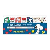 スクエア スヌーピー 付箋 スティックマーカー 青 [305521]