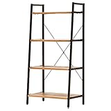 sanctum スチールラック 4段 幅60cm 無垢材 天然木 ヴィンテージ アンティーク レトロ (ナチュラル)