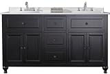 Ove Decors kensingtondbl-vbダブルVanity withホワイト大理石カウンタートップand DoubleセラミックBasins、60-inch Wide、ダークStain