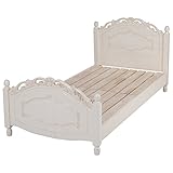 シングルベッド　マットレス付き アンティークホワイト 姫系家具　アンティークベッド　アンティーク家具