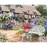 European Cottage DIY Paint By Numbers Oil Painting On Canvas Home Wall Decor