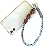 [アルトローズ] ライトブルー 配色ロープ ハンド ストラップ スマホ スマートフォン ショート 短め ホルダー 編み紐 手首 編み込み 簡単 401943-34