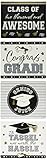 Stick On 2-Liter Bottle Graduation Labels for Black Silver and Gold Party Theme Plastic 7 x 5 Pack o