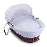 Clair de Lune Vintage Dark Wicker Moses Basket (White) by Clair de Lune