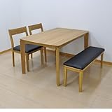 ダイニングテーブル ダイニング4点セット 幅135 シンプル ダイニングセット 4人用 ダイニング オーク 無垢材 新生活 【 テーブル + チェア 2脚 + ベンチ 】 ASANW-012