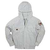 【特注】 空調鳶 肩補強 フード付 綿100％ 【空調服単品】 ss-ku914109-t シルバー ５Ｌ