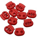 スプリング コードストッパー 手芸用 2つ穴 径5mm 10個セット (02.ローズピンク)