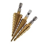 3ピース/セットメトリックhss電源電源鋼ドリル4241コーンチタンコーティングされたドリルビットツールセット穴高品質