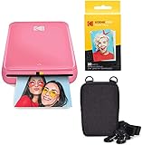 KODAK Step Instant Photo Printer With Bluetooth/NFC, ZINK Technology & KODAK App for iOS & Android (Pink) Go Bundle