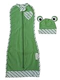 Woombie動物プラス帽子セット、グリーンカエル、新生児5-13ポンド