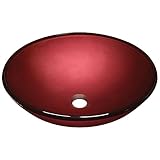 MR Direct 641 Hand Painted Red Glass Vessel Sink [並行輸入品]