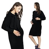 Sweet Mommy マタニティウェア 授乳服 T次ストール付き ワンピース 授乳口付き ニットワンピ オーガニックコットン100％ ざっくり片畦編み 赤ちゃんの肌にも安心 大きいサイズ 授乳 セー