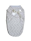Beautiful Cozy And Warm Baby Swaddle Blanket - Ivory Chevron by swuddles