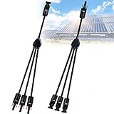 MC4 コネクター Y型並列用 MC4コネクター 4分岐 MC4コネクター 4分岐 ソーラーコネクタ ソーラーケーブル 1-4分岐ソーラーパネル並列コネクター1ペア, 防水 防塵 UV耐久 太陽光パネル用 耐老化性、耐久性、防水防塵