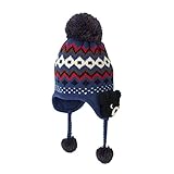 mikihouse Double_B(ミキハウスダブルB)編みぐるみ付きノルディック柄フード S(46-50cm),紺