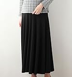 Angeliebe エンジェリーベ マタニティ 産前 産後 対応 フィット フレア ロング スカート 妊婦服 マキシ M ～ L ブラック 21620 21620102