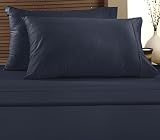 Luxurious Extra Soft Sheet Set 4 Piece 300 Thread Count Cotton Blend King Size - Pacific Blue [並行輸入品