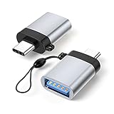 USB Type C 変換アダプタUSB-Cコネクタ USB 3.0 to type-c OTGアダプタC型オス〜USB-AメスアダプタType C to USB 変換アダプタ USB C-USB変換アダプター ケーブル変換器 USB 変換コネクタ Type -C からUSB3.0アダプタ 5v変換コネクタ 急速充電+データ転送 紛失防止 OTG対応アダプタ オスメスアダプタ ストラップ付き for Macbook for Huawei for Samsung用 (シルバー)