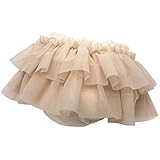 やわらかチュールスカート ブルマ スカート Wフリル (ベージュチュール)