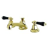 Kingston Brass KS4462PKL Metropolitan Widespread Bathroom Faucet with Pop-Up Drain, 5-1/2-Inch, Poli