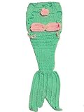 Wind of Spring Newborn Baby Crochet Knitted Photo Photography Props Green Mermaid Tail Romper Outfit