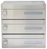 郵便受箱 前入前出型 横型 ラッチロック錠付 3戸用