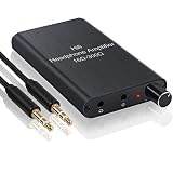 eSynic ポータブルヘッドホンアンプ HIFI 16-300Ω Gain機能付き 3.5mmジャック AUX入出力 1.2mUSBケーブル 充電式 8Hまで働く可能 アルミ合金外殻 MP3 MP4 スマホ パソコンなどに対応