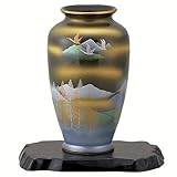 九谷焼 虹彩鶴連山 花台付8号花瓶