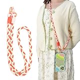 [ENZE] エネゼ スマホストラップ マカロン限定色 ハンドメイド ショルダーストラップ ロング 全機種対応 1個入り (ピンク/オレンジ/ホワイト)