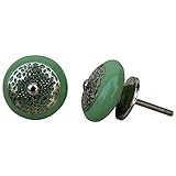 Set of 12 Pieces Pea Green Ceramic Cabinet Knobs Furniture Metal Drawer Handle Cabinet Pull Handmade