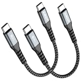 SUNGUY USB Type C ケーブル 0.15M 【2本組】 PD対応 60W 急速充電 USB C to USB C ケーブル 短い Type C to C USB2.0高速データ転送 iPhone17/16/15シリーズ、Galaxy S25/S24、iPad Pro/iPad air/MacBook Air(Pro)などのタイプｃ機種に対応 15cm グレー