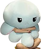 特大、巨大タコのぬいぐるみ、ぬいぐるみ、両面、大きなタコのぬいぐるみ、シミュレーションタコのぬいぐるみ、タコのぬいぐるみリバーシブル、店祝い人形、子供ギフト記念日プレゼント (ライトグリーン〜ピンク) (90CM)