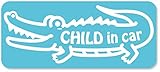 imoninn CHILD in car ステッカー　【マグネットタイプ】　No.67　ワニさん　（水色）