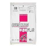 ケミカルジャパン ごみ袋 ポリ袋 乳白 半透明 横65㎝×縦80cm 厚さ0.03㎜ 45L 10枚 中身が見えにくいゴミ袋 CC-104W 国産