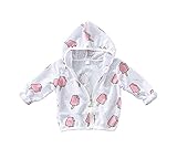 FEVON　ジャケット　ベビー　パーカー　子供服　コート　夏　薄手　日焼け止め服　キッズ　ガールズ　ボーイズ　アウター　フード付き　可愛いスイカプリント　柔らかい　UVカット　紫外線対策　冷房対策　7