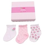 Minene Baby Infant Toddler Kids Gift Set of 3 Girls Socks (0 to 6 Months, White) by Minene