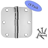 Cosmas光沢クロムドアヒンジ3.5 "インチx 3.5 "インチwith 5 / 8 "インチ半径コーナー – 18パック