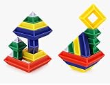 e-scenery 3d幾何学図形Build with幾何図形ブロックとパターンカード – 教育玩具や学習ゲームfor Children 6×6×8cm マルチカラー E-SCENERY