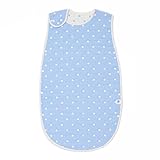 （アーネス）Arnes 主婦が選んだ 6重 ガーゼ スリーパー オーガニック コットン スリーパー 水色ドット（70-120cm ２から７歳）