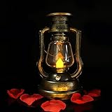 Dellukee Solar Decorative Candle Lanterns Yellow Flickering Vintage Hanging Led Rechargeable Oil Wal