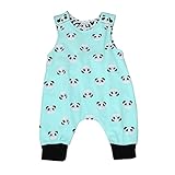 Karchi 子供オールインワン ベビー連体服　無地 　サロペットパンツ 　ベビー ロンパース　両面プリント　女の子用　普段着 カジュアル 可愛い 春夏　全3色 (70, グリーン)