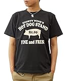 [ジーンズバグ] 89's HOT DOG ホットドッグ 豚 モチーフ オリジナル プリント 半袖 Tシャツ メンズ レディース ブランド ST-HOTDOG Ｌ スミ（165）