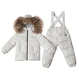 子供服　ダウンジャケット　セット　着心地良い　ファッション　保温する　オーバーオール　ホワイト　L