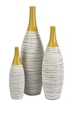 IMAX Andean Multi Glaze Vases, Set of 3 [並行輸入品]