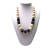 Lil' Jumbl Baby Teething Necklace | Organic Food Grade Silicone | BPA-Free (Black) [並行輸入品]