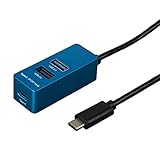 Digio2 Type-C USB3.0+2.0 3ポートハブ 30cm ブルー Z4070