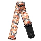 [C-RAYS] ギターストラップ エレキギター ベース アコギ かわいい ショルダー ストラップ (A.猫 ねこ)